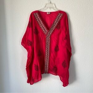 Chico’s Embroidered Bohemian Poncho Tunic Top